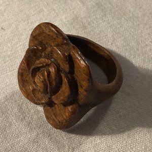 Solid Wooden Flower Ring